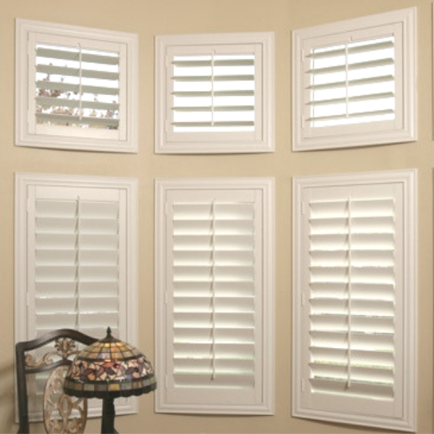 Sunburst shutters on a Honolulu bay window